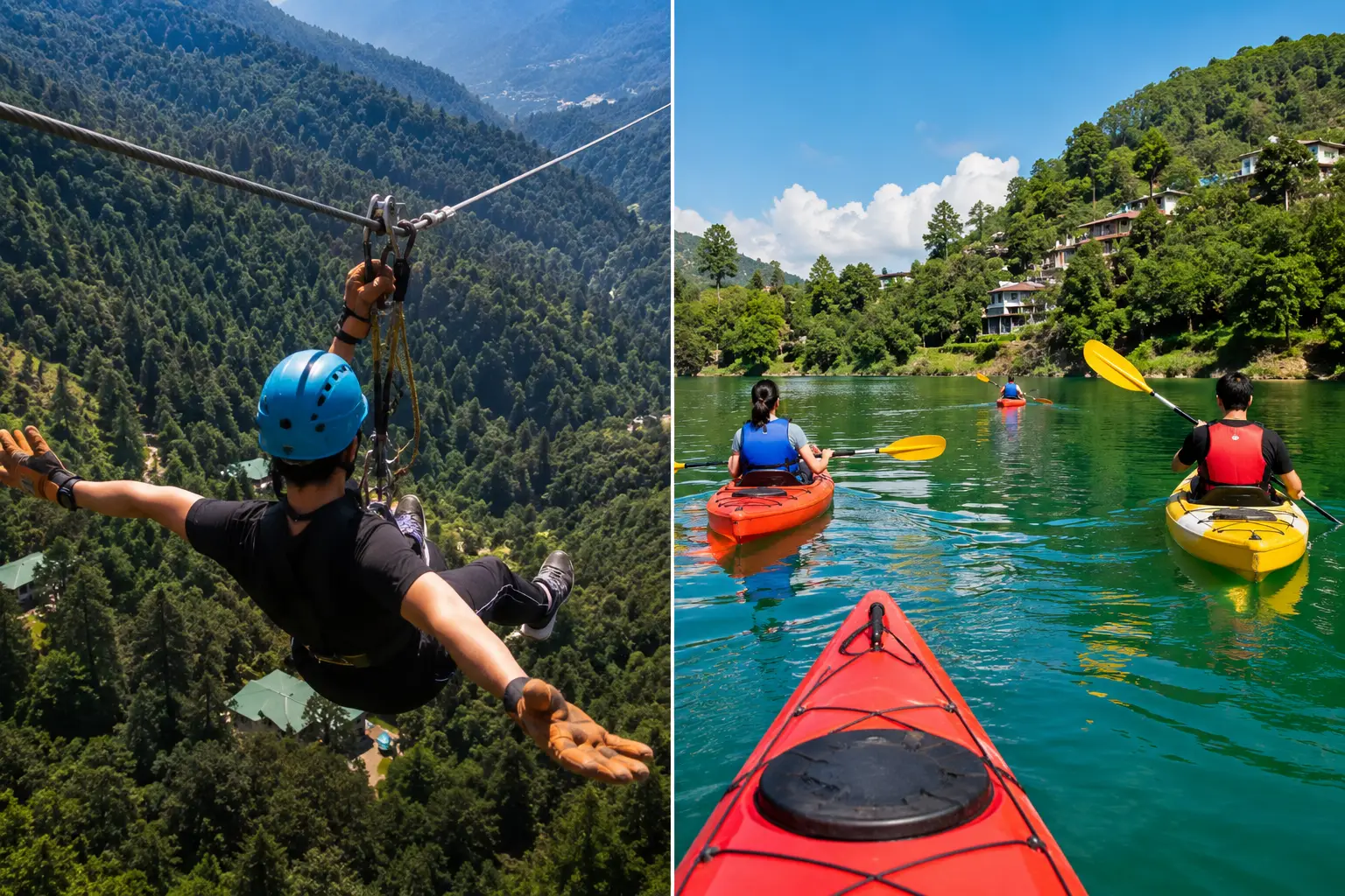 Ziplining and Kayaking over Sattal Lake